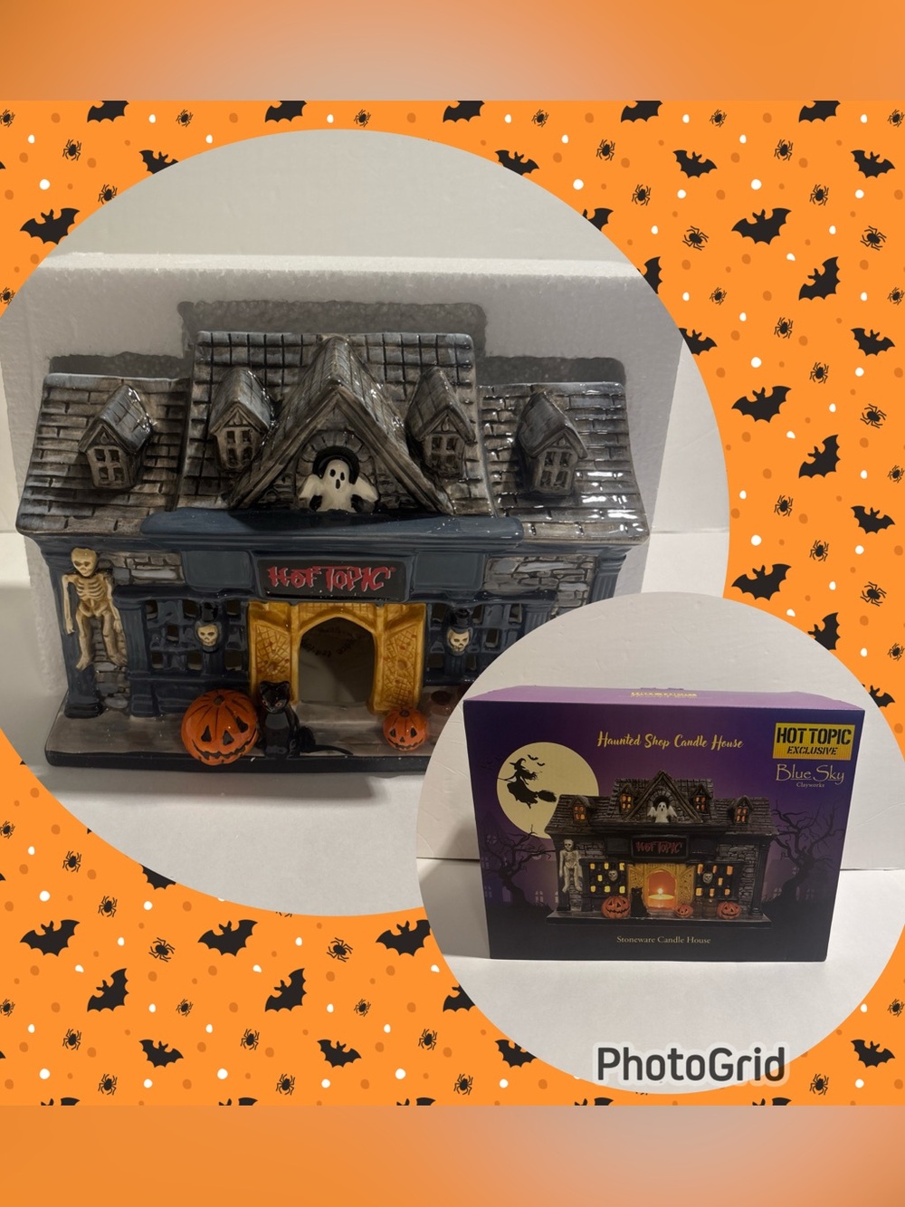 Hot Topic Exclusive Haunted Shop Tea Light Candle Ceramic House Halloween